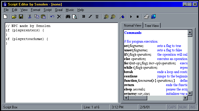 Script Editor Screenshot